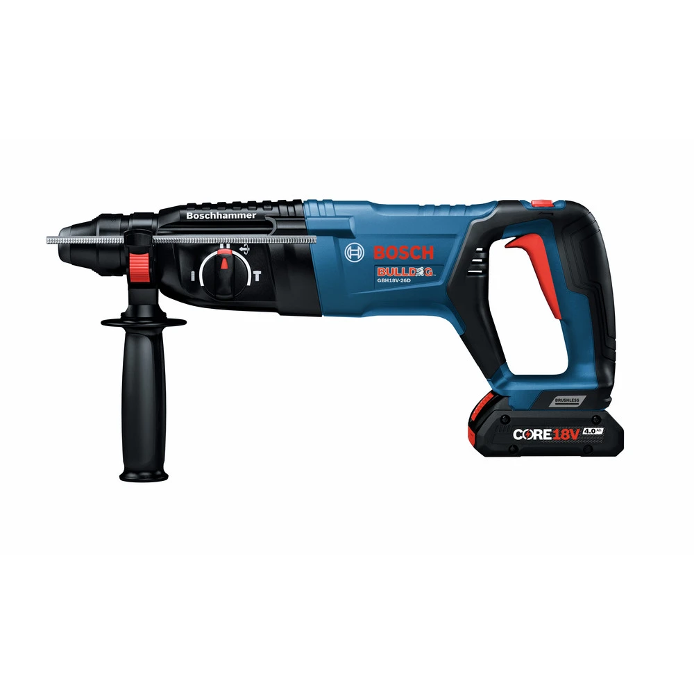 Bosch GBH18V-26DK25 Bulldog 18V EC Brushless Lithium-Ion 1 In. Cordless SDS-plus Rotary Hammer Kit With 2 Batteries (4 Ah) 3 Bosch GBH18V-26DK25 Bulldog 18V EC Brushless Lithium-Ion 1 In. Cordless SDS-plus Rotary Hammer Kit With 2 Batteries (4 Ah) - Image 3