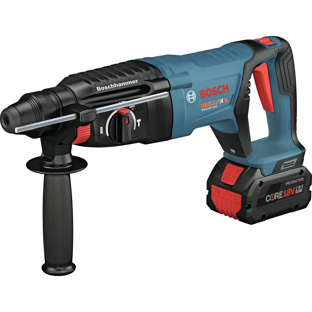 Bosch GBH18V-26DK24 Bulldog 18V EC Brushless Lithium-Ion 1 In. Cordless SDS-plus Rotary Hammer Kit With 2 Batteries (8 Ah) 2 Bosch GBH18V-26DK24 Bulldog 18V EC Brushless Lithium-Ion 1 In. Cordless SDS-plus Rotary Hammer Kit With 2 Batteries (8 Ah) - Image 2