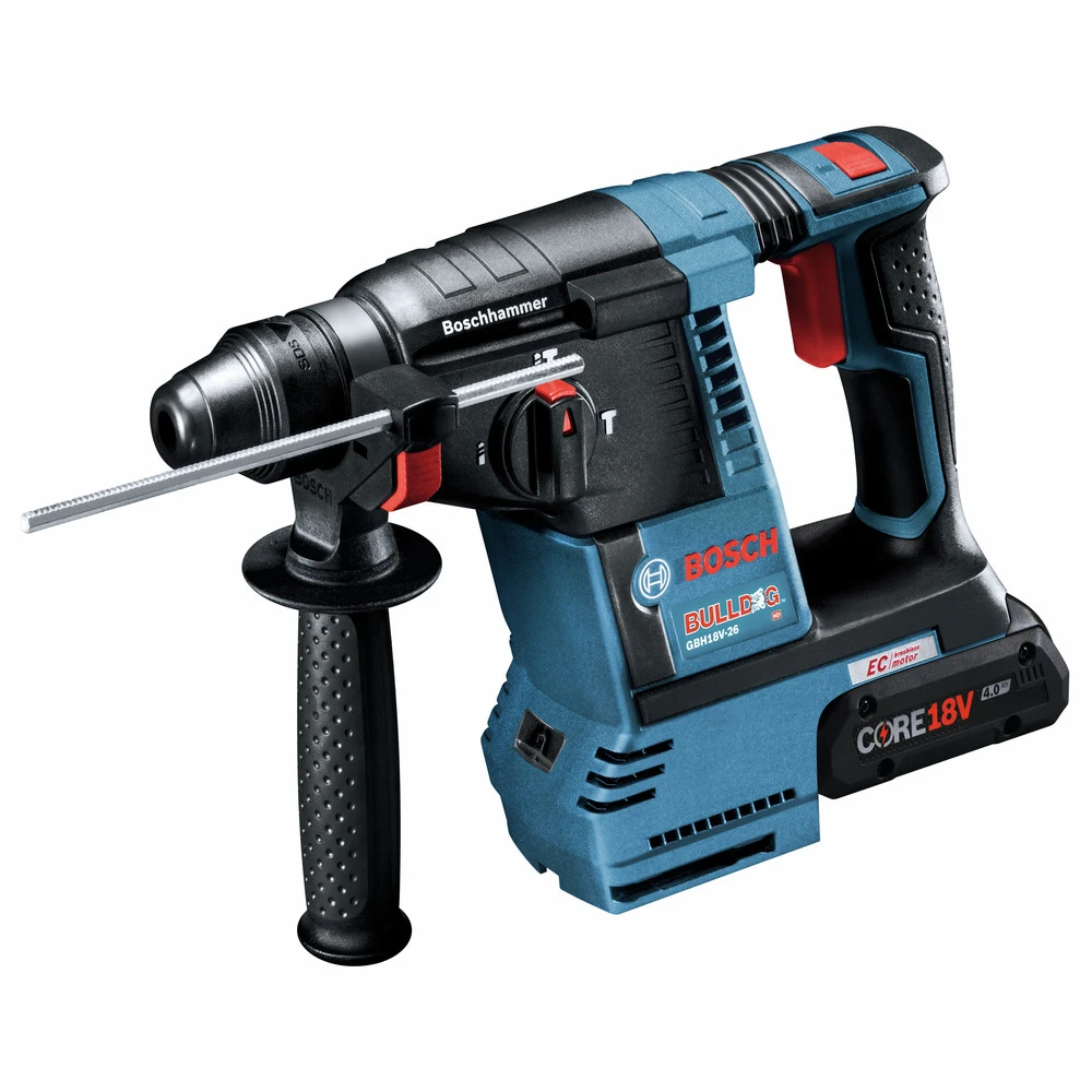 Bosch GBH18V-26K25 Bulldog 18V Brushless Lithium-Ion 1 In. Cordless SDS-plus Rotary Hammer Kit With 2 Batteries (4 Ah) 2 Bosch GBH18V-26K25 Bulldog 18V Brushless Lithium-Ion 1 In. Cordless SDS-plus Rotary Hammer Kit With 2 Batteries (4 Ah) - Image 2