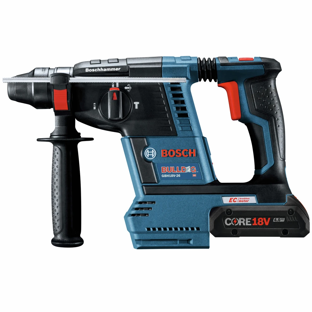 Bosch GBH18V-26K25 Bulldog 18V Brushless Lithium-Ion 1 In. Cordless SDS-plus Rotary Hammer Kit With 2 Batteries (4 Ah) 3 Bosch GBH18V-26K25 Bulldog 18V Brushless Lithium-Ion 1 In. Cordless SDS-plus Rotary Hammer Kit With 2 Batteries (4 Ah) - Image 3