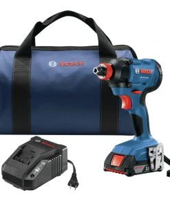 Bosch GDX18V-1600B12 18V Freak Lithium-Ion 1/4 In. And 1/2 In. Cordless Two-In-One Bit/Socket Impact Driver Kit (2 Ah)