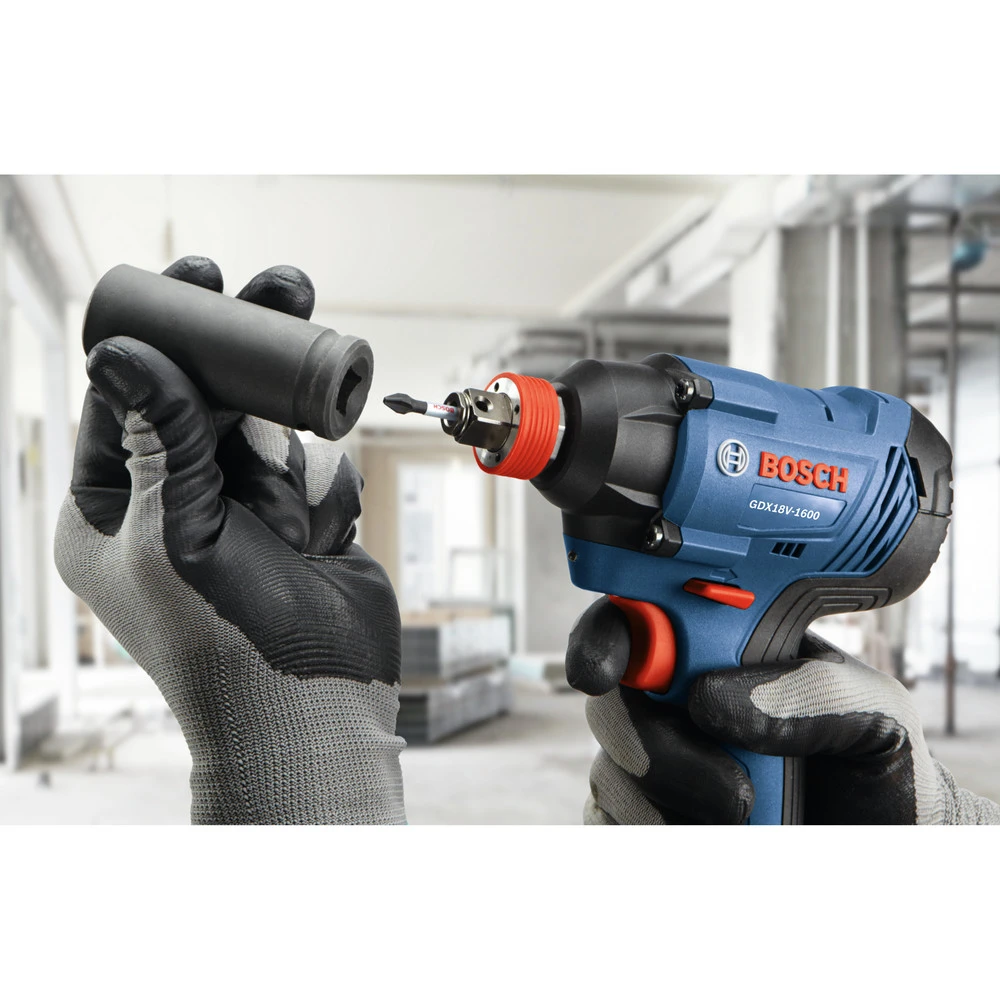 Bosch GDX18V-1600B12 18V Freak Lithium-Ion 1/4 In. And 1/2 In. Cordless Two-In-One Bit/Socket Impact Driver Kit (2 Ah) 9 Bosch GDX18V-1600B12 18V Freak Lithium-Ion 1/4 In. And 1/2 In. Cordless Two-In-One Bit/Socket Impact Driver Kit (2 Ah) - Image 9