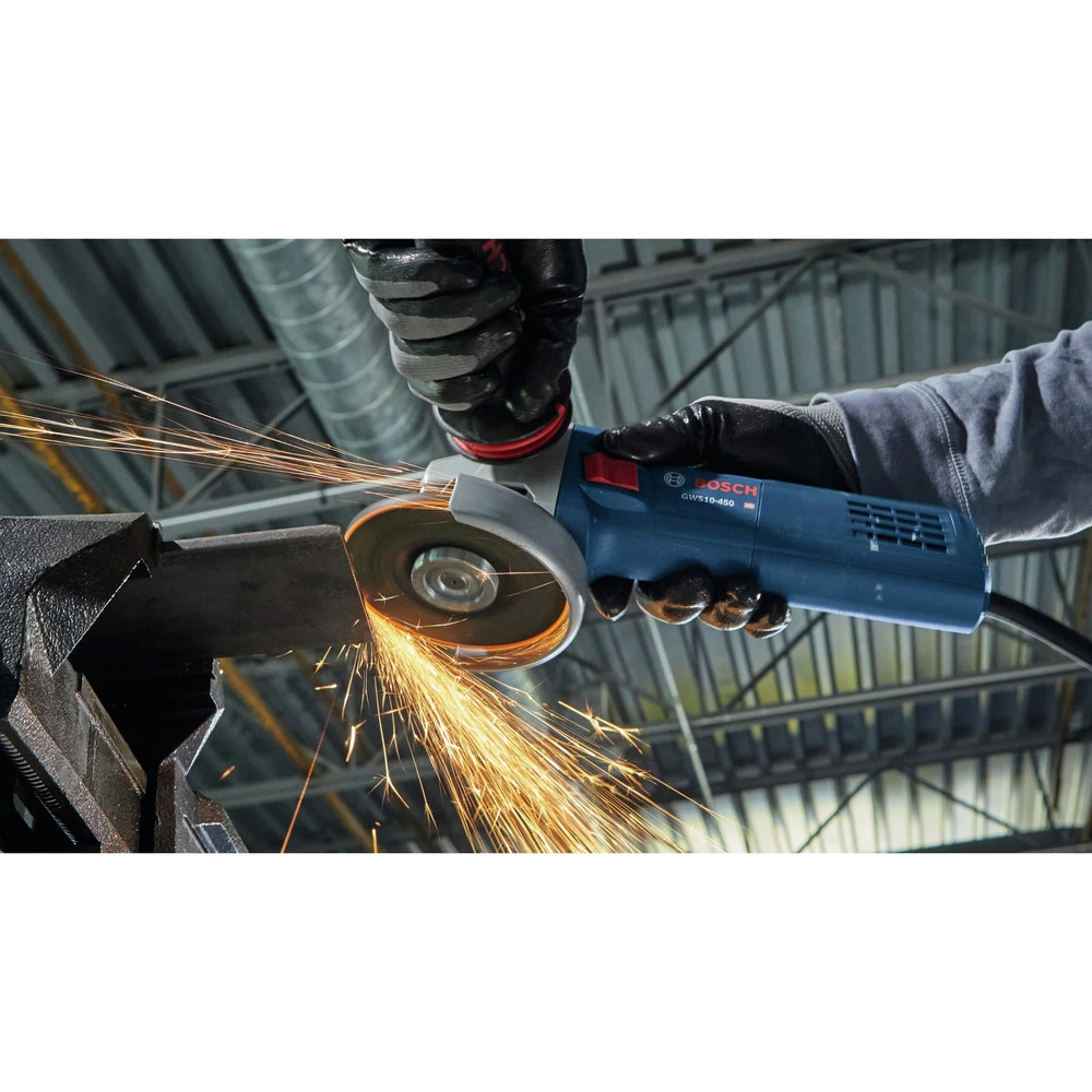 Bosch GWS10-450 120V 10 Amp Compact 4-1/2 In. Corded Ergonomic Angle Grinder 8 Bosch GWS10-450 120V 10 Amp Compact 4-1/2 In. Corded Ergonomic Angle Grinder - Image 8