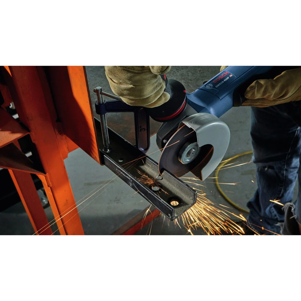 Bosch GWS10-450PD 120V 10 Amp Compact 4-1/2 In. Corded Ergonomic Angle Grinder With No Lock-On Paddle Switch 6 Bosch GWS10-450PD 120V 10 Amp Compact 4-1/2 In. Corded Ergonomic Angle Grinder With No Lock-On Paddle Switch - Image 6