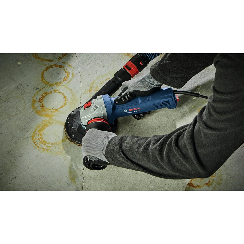Bosch GWS10-450PD 120V 10 Amp Compact 4-1/2 In. Corded Ergonomic Angle Grinder With No Lock-On Paddle Switch 8 Bosch GWS10-450PD 120V 10 Amp Compact 4-1/2 In. Corded Ergonomic Angle Grinder With No Lock-On Paddle Switch - Image 8