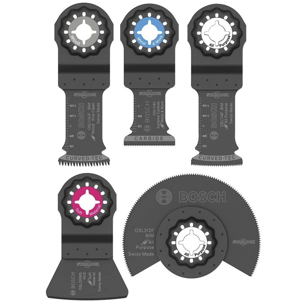 Bosch OSL005C 5-Piece Starlock Oscillating Multi-Tool Accessory Blade Set 1 Bosch OSL005C 5-Piece Starlock Oscillating Multi-Tool Accessory Blade Set