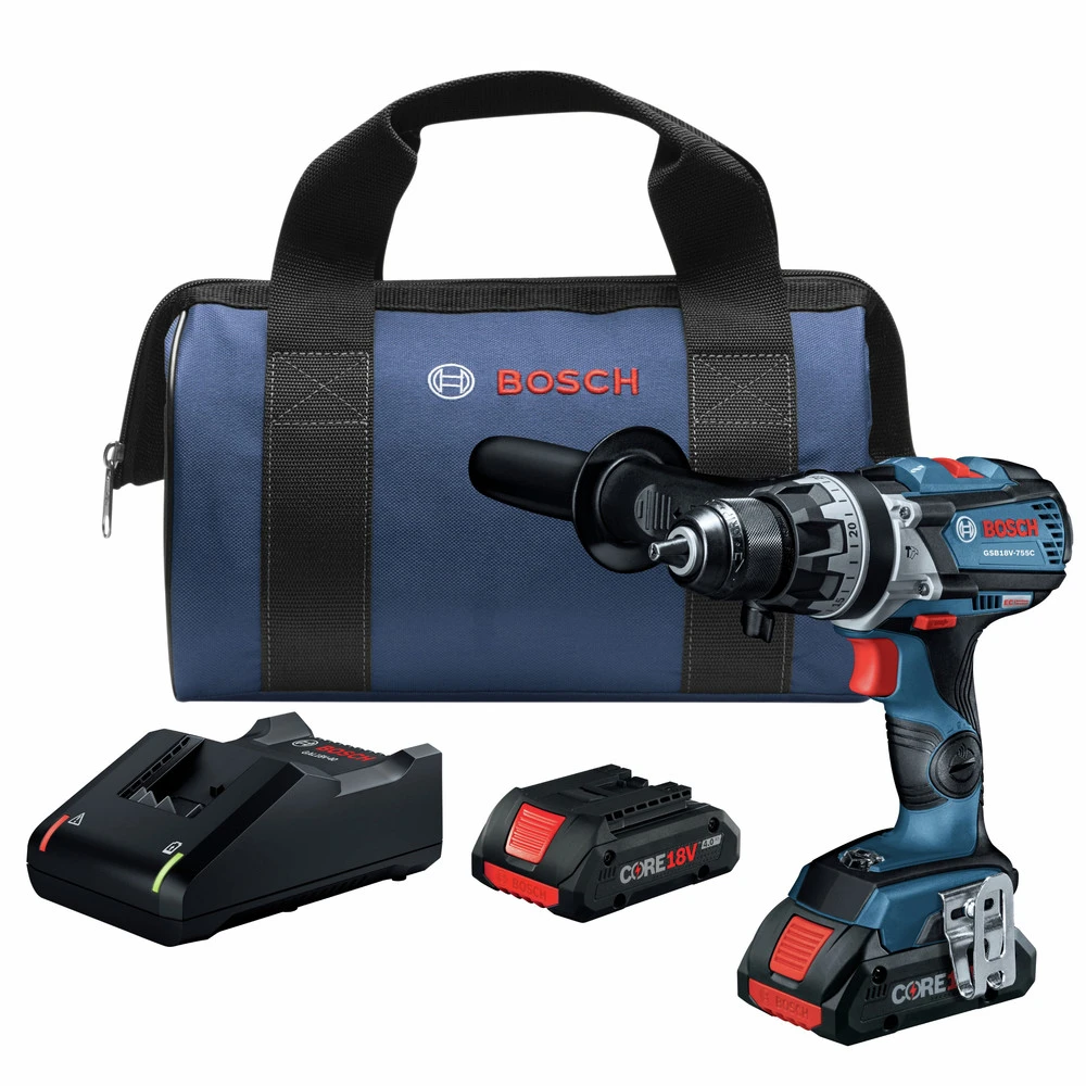 Factory Reconditioned Bosch GSB18V-755CB25-RT 18V Brute Tough Connected-Ready EC Brushless Lithium-Ion 1/2 In. Cordless Hammer Drill Driver Kit With 2 Batteries (4 Ah) 1 Factory Reconditioned Bosch GSB18V-755CB25-RT 18V Brute Tough Connected-Ready EC Brushless Lithium-Ion 1/2 In. Cordless Hammer Drill Driver Kit With 2 Batteries (4 Ah)