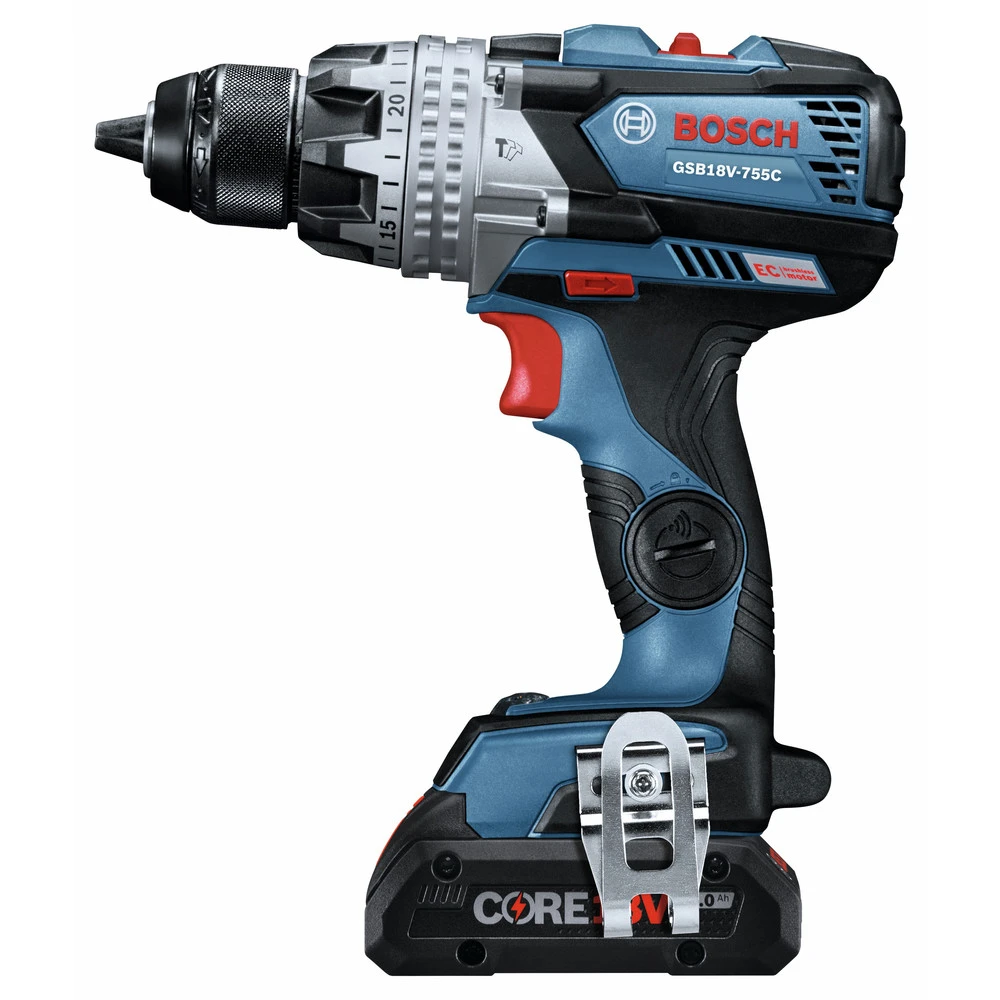 Factory Reconditioned Bosch GSB18V-755CB25-RT 18V Brute Tough Connected-Ready EC Brushless Lithium-Ion 1/2 In. Cordless Hammer Drill Driver Kit With 2 Batteries (4 Ah) 3 Factory Reconditioned Bosch GSB18V-755CB25-RT 18V Brute Tough Connected-Ready EC Brushless Lithium-Ion 1/2 In. Cordless Hammer Drill Driver Kit With 2 Batteries (4 Ah) - Image 3
