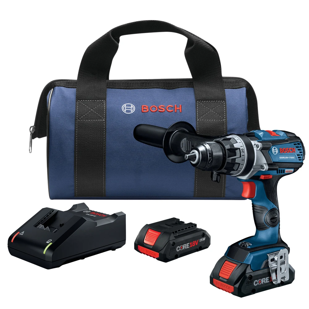 Factory Reconditioned Bosch GSR18V-755CB25-RT 18V Brushless EC Connected Ready, Brute Tough Lithium-Ion 1/2 In. Cordless Drill Driver Kit With 2 Compact Batteries (4.0 Ah) 1 Factory Reconditioned Bosch GSR18V-755CB25-RT 18V Brushless EC Connected Ready, Brute Tough Lithium-Ion 1/2 In. Cordless Drill Driver Kit With 2 Compact Batteries (4.0 Ah)