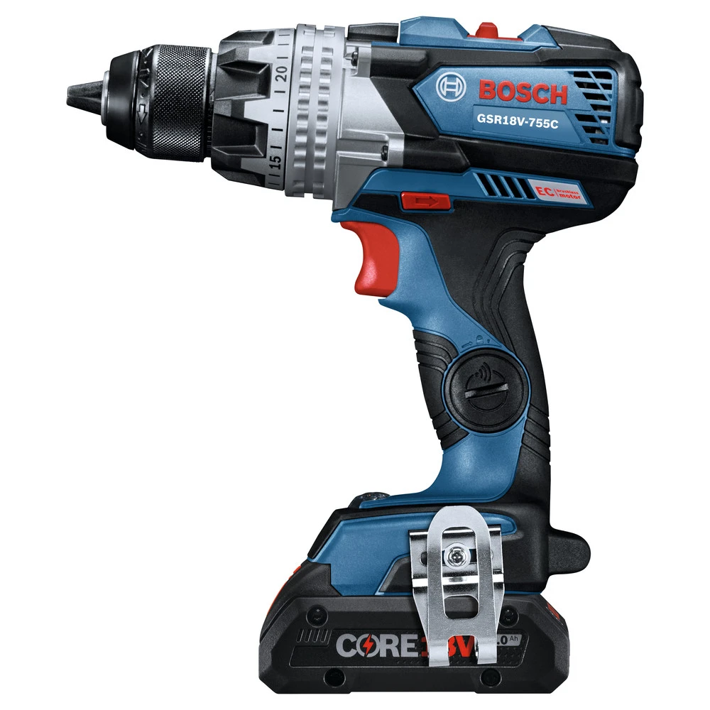 Factory Reconditioned Bosch GSR18V-755CB25-RT 18V Brushless EC Connected Ready, Brute Tough Lithium-Ion 1/2 In. Cordless Drill Driver Kit With 2 Compact Batteries (4.0 Ah) 4 Factory Reconditioned Bosch GSR18V-755CB25-RT 18V Brushless EC Connected Ready, Brute Tough Lithium-Ion 1/2 In. Cordless Drill Driver Kit With 2 Compact Batteries (4.0 Ah) - Image 4