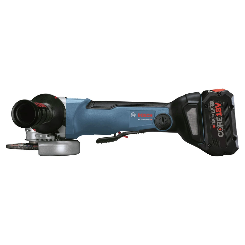 Factory Reconditioned Bosch GWX18V-50PCB14-RT 18V X-LOCK Brushless Lithium-Ion 4-1/2 - 5 In. Cordless Angle Grinder Kit (8 Ah) 3 Factory Reconditioned Bosch GWX18V-50PCB14-RT 18V X-LOCK Brushless Lithium-Ion 4-1/2 - 5 In. Cordless Angle Grinder Kit (8 Ah) - Image 3