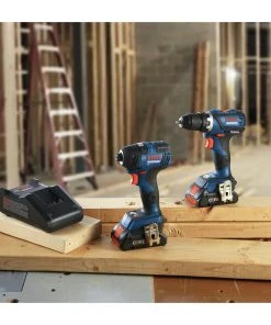 Factory Reconditioned Bosch GXL18V-238B25-RT 18V Compact Tough Connected-Ready EC Brushless Lithium-Ion 1/2 In. Cordless Drill Driver / 1/4 In. Hex Impact Driver Combo Kit With 2 Batteries (4 Ah) -Bosch Sales Store bshrgxl18v 238b25 rt e
