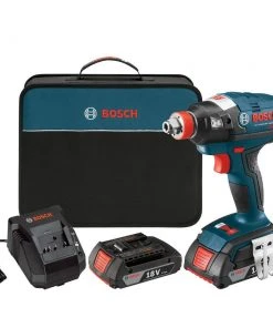 Bosch Kitchen Appliances 17 Factory Reconditioned Bosch IDH182-02-RT 18V Cordless Lithium-Ion Brushless Socket Ready Impact Driver Kit With Soft Case